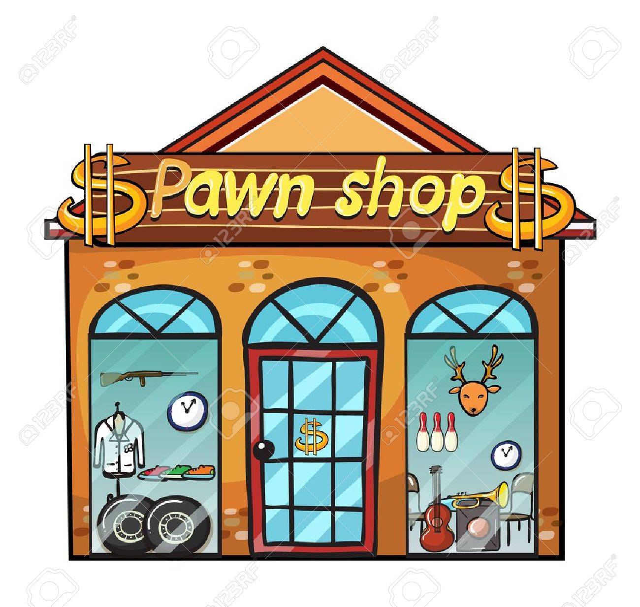 17024659-白い背景に質屋のイラスト